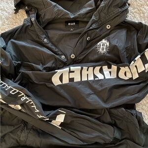 HUF Black Windbreaker Jacket - Thrasher